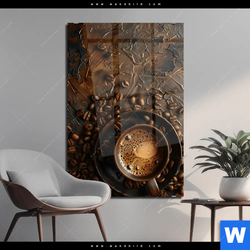 Acrylglasbild | Aromatischer Kaffeetraum | Hochformat