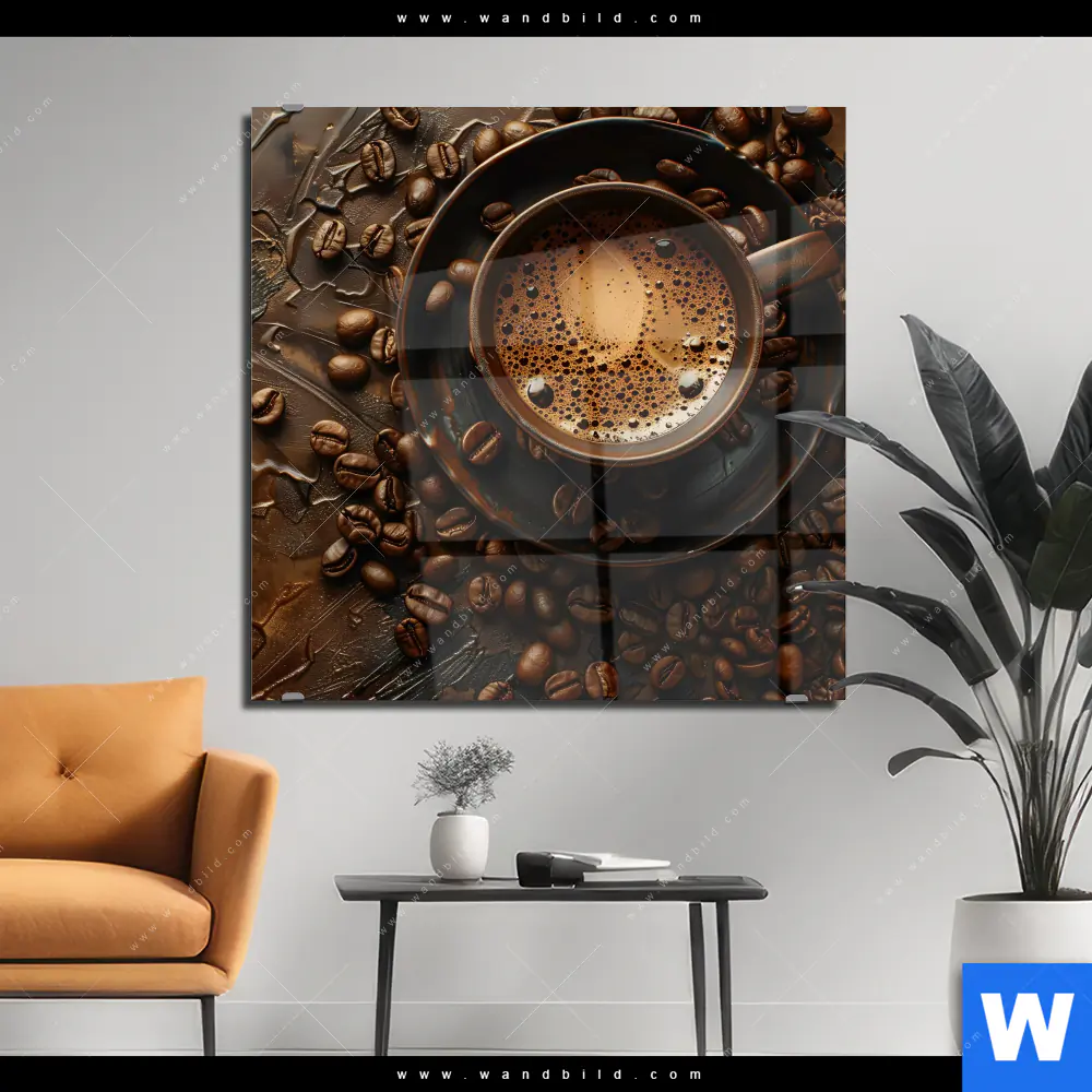 Acrylglasbild | Aromatischer Kaffeetraum | Quadrat