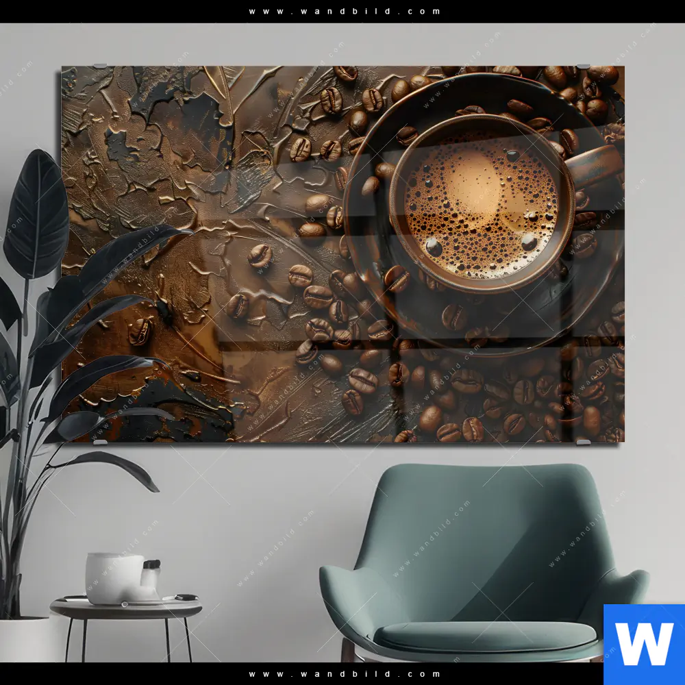 Acrylglasbild | Aromatischer Kaffeetraum | Querformat