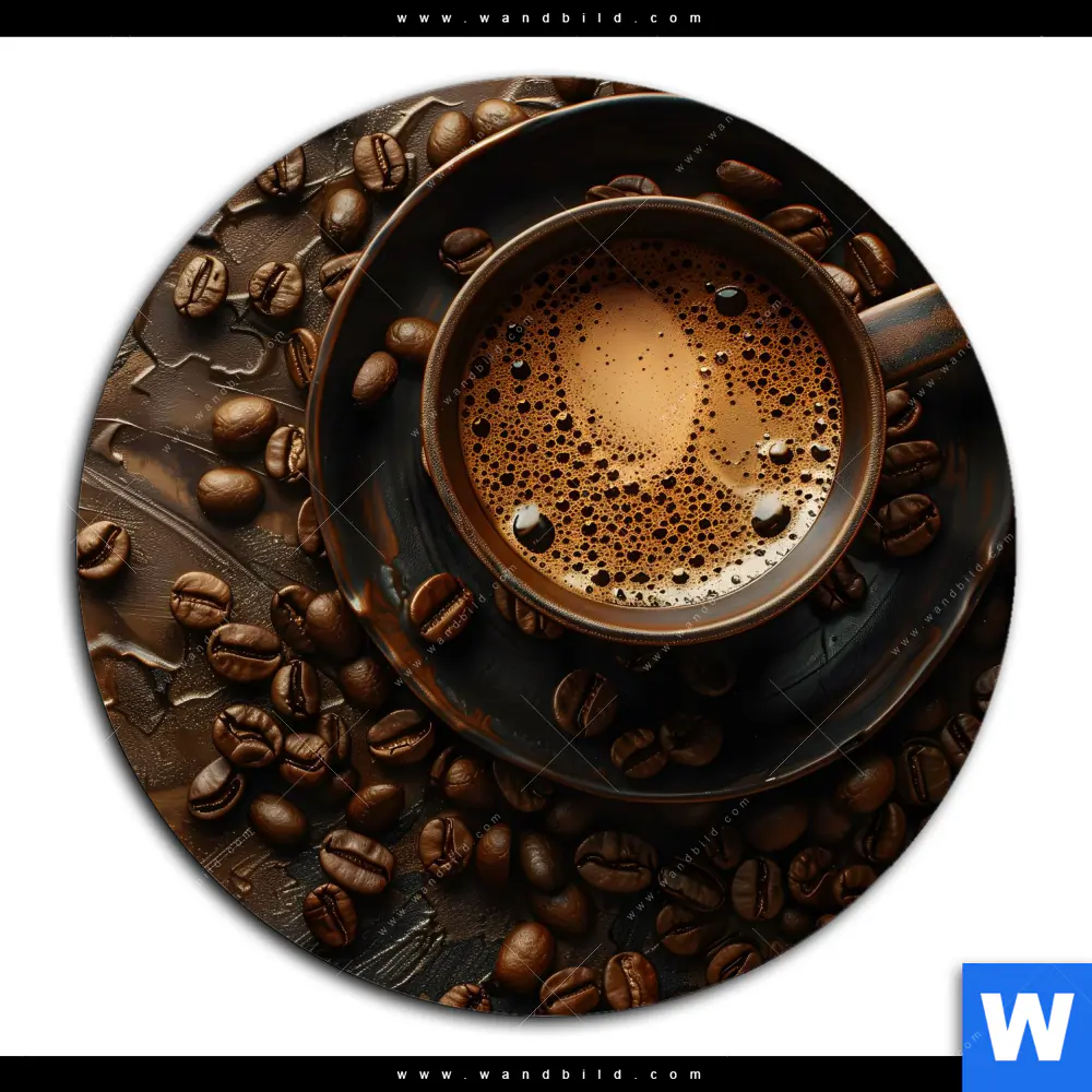 Acrylglasbild | Aromatischer Kaffeetraum | Rund - Image 2