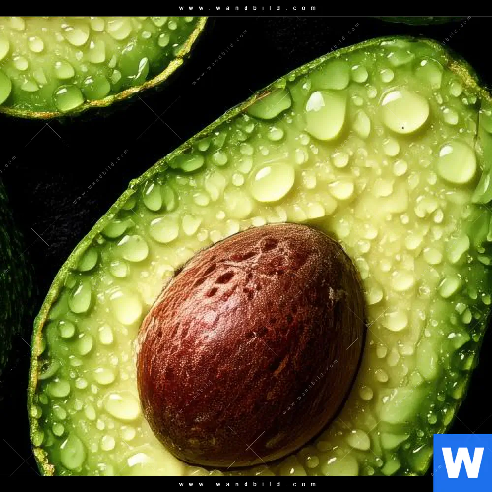 Acrylglasbild | Avocados mit Wassertropfen | Rund - Image 4