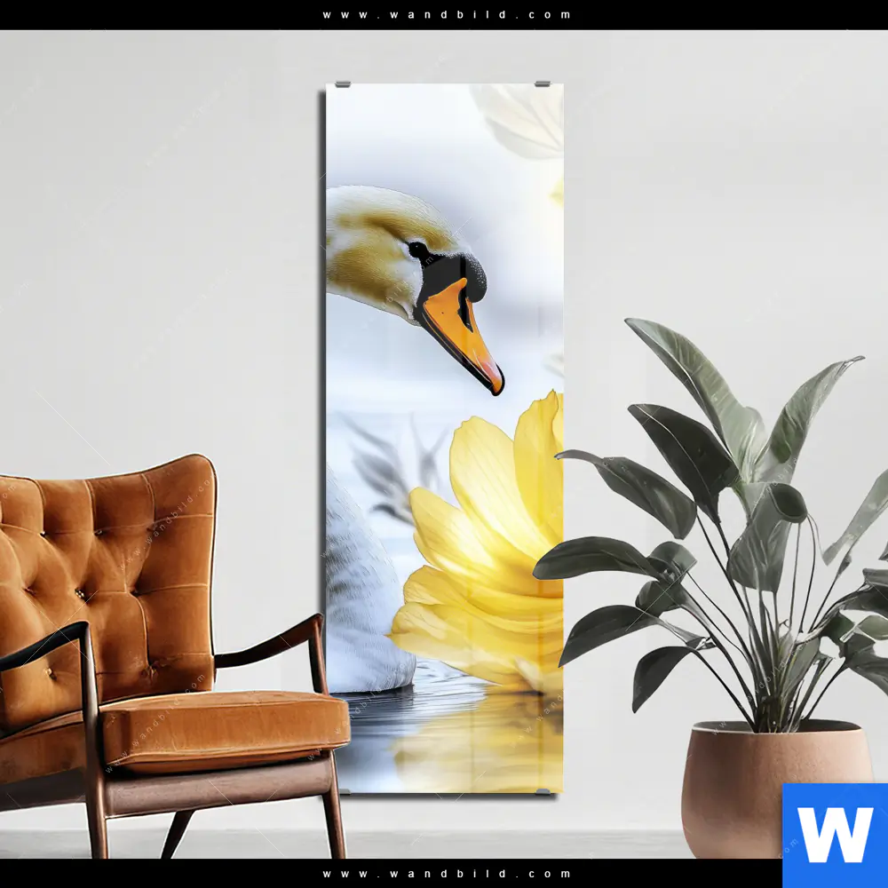 Acrylglasbild | Der Schwan - Seeromantik | Schmal
