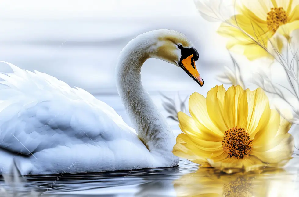 Acrylglasbild | Der Schwan - Seeromantik | Schmal - Image 5