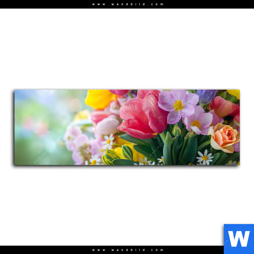 Acrylglasbild | Farbenfrohe Frühlingsblüten | Panorama - Image 2