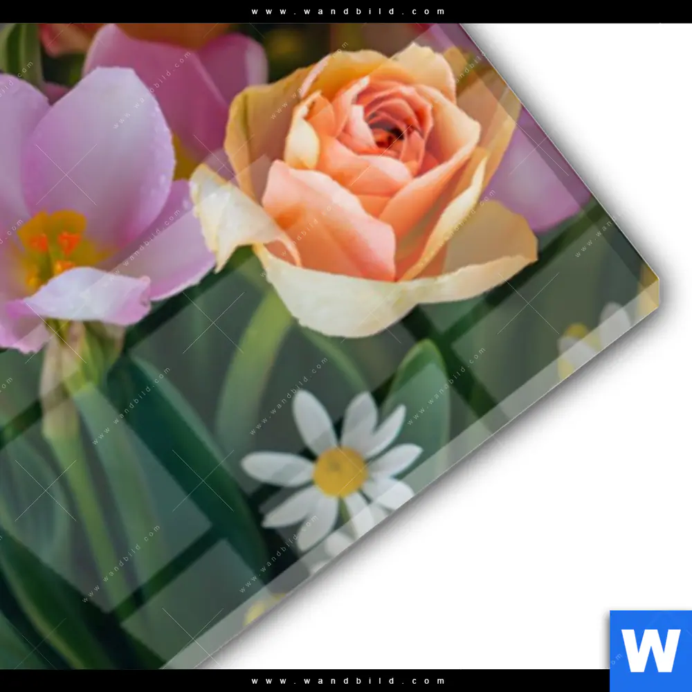 Acrylglasbild | Farbenfrohe Frühlingsblüten | Panorama - Image 3