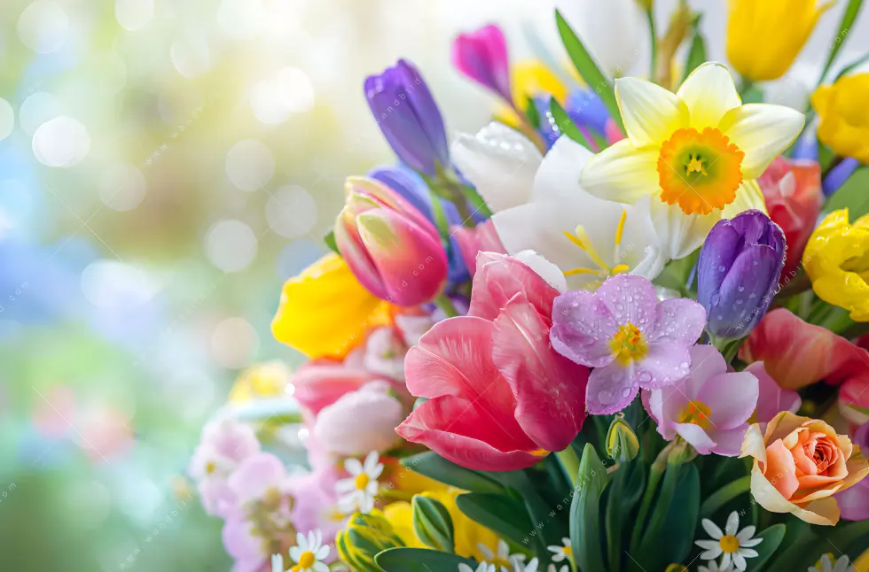 Acrylglasbild | Farbenfrohe Frühlingsblüten | Panorama - Image 5