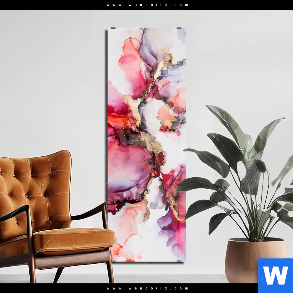 Acrylglasbild | Fluid Art - Blüten der Fantasie | Schmal