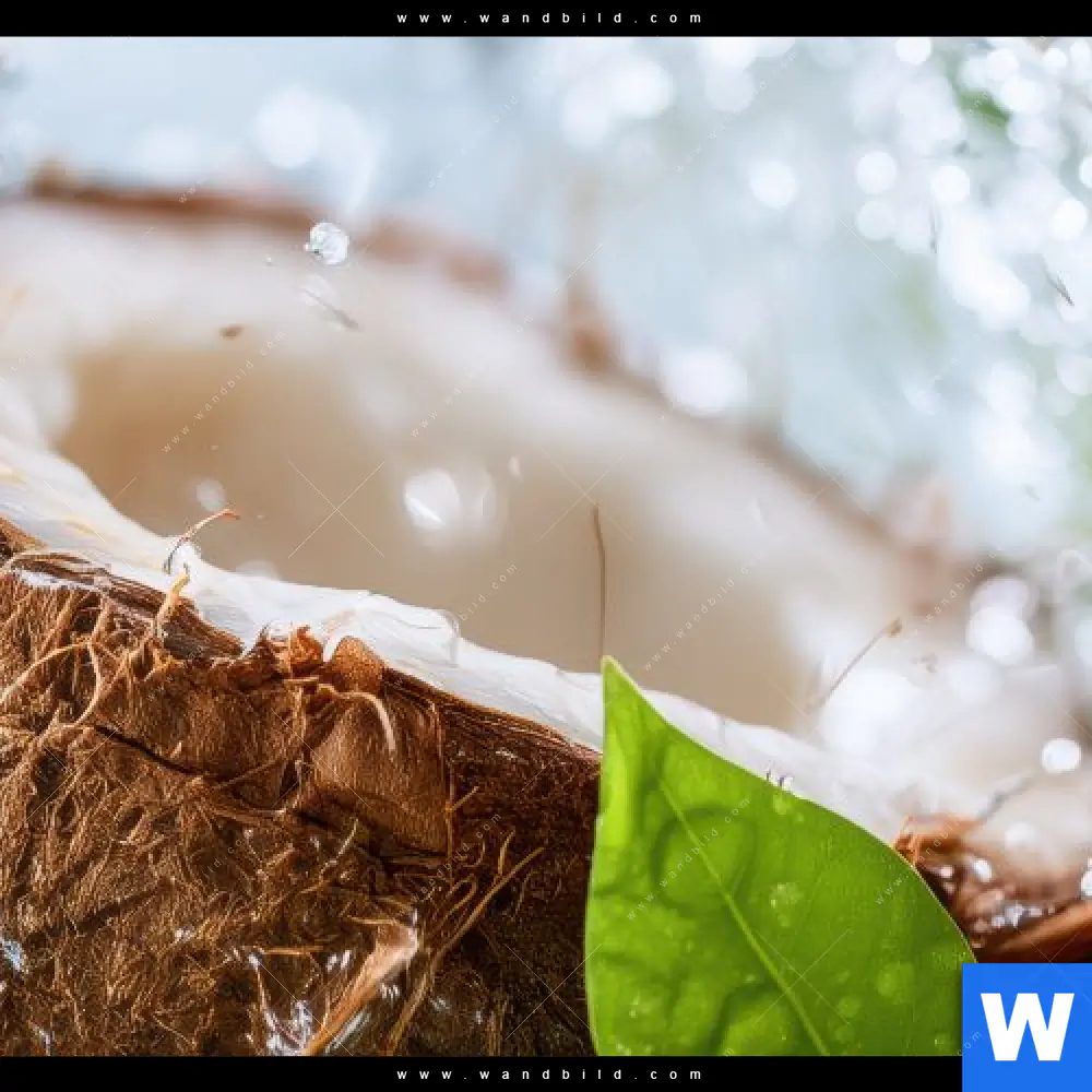 Acrylglasbild | Frische Kokosnuss im Wassersplash | Rund - Image 4