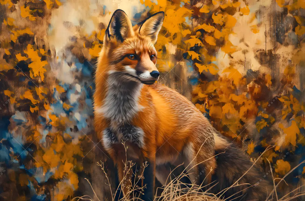 Acrylglasbild | Herbstzeit mit Rotfuchs | Rund - Image 5