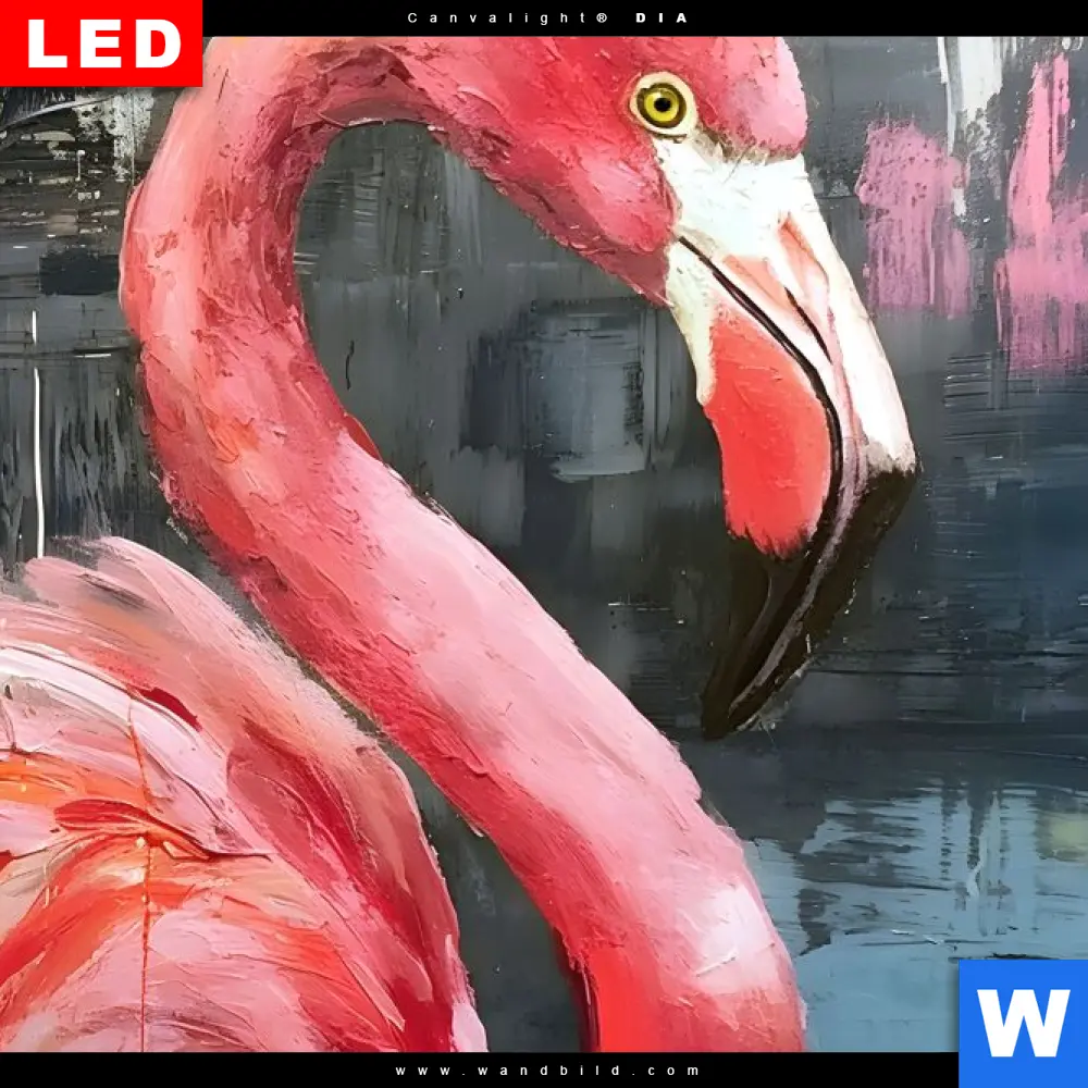 Acrylglasbild | Kunstvoller Flamingo | Querformat - Image 4