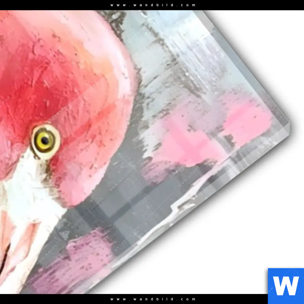 Acrylglasbild | Kunstvoller Flamingo | Schmal - Image 3