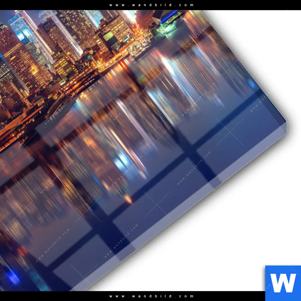 Acrylglasbild | Manhattan bei Nacht | Rund - Image 3