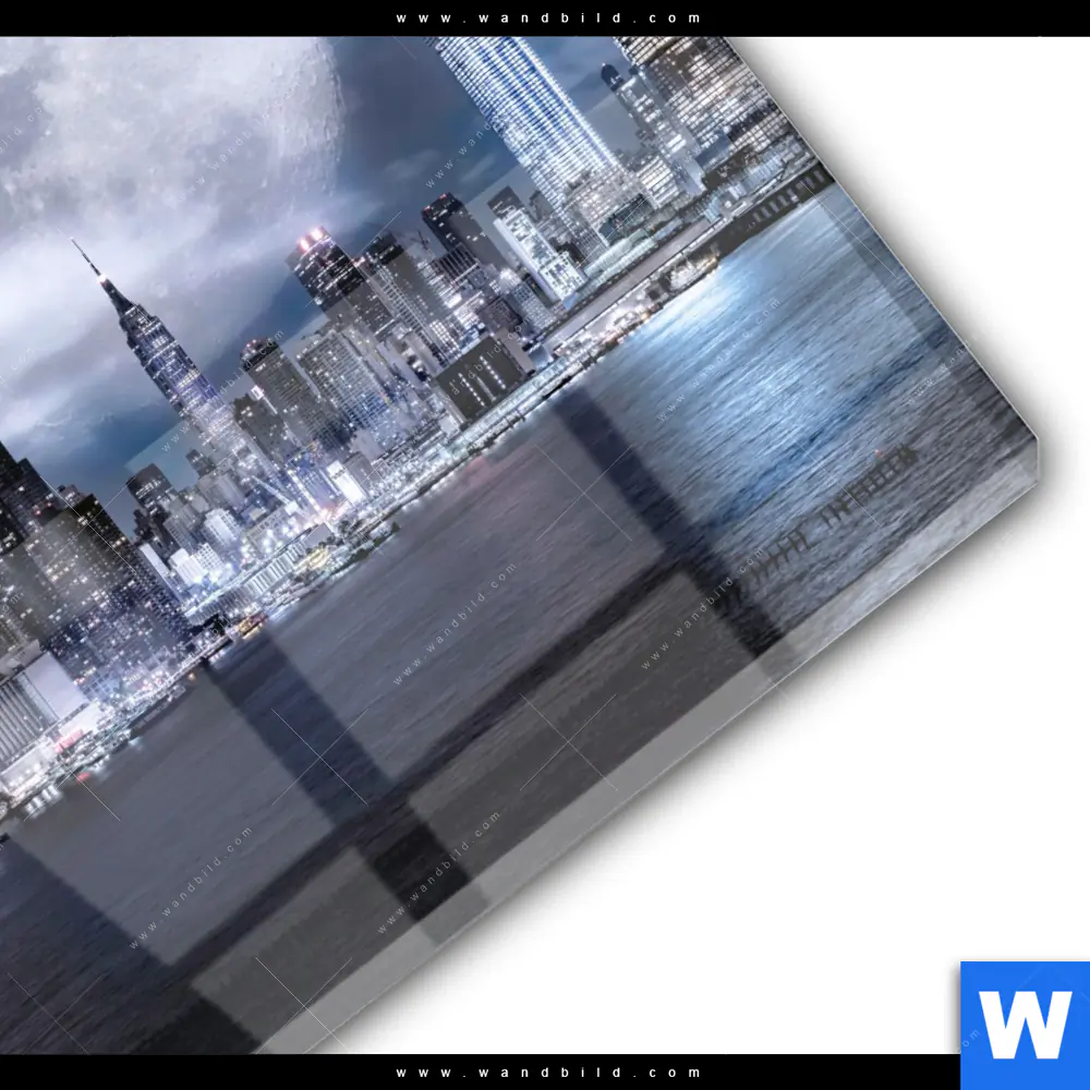 Acrylglasbild | Manhattan - Giganten im Silberlicht | Rund - Image 3