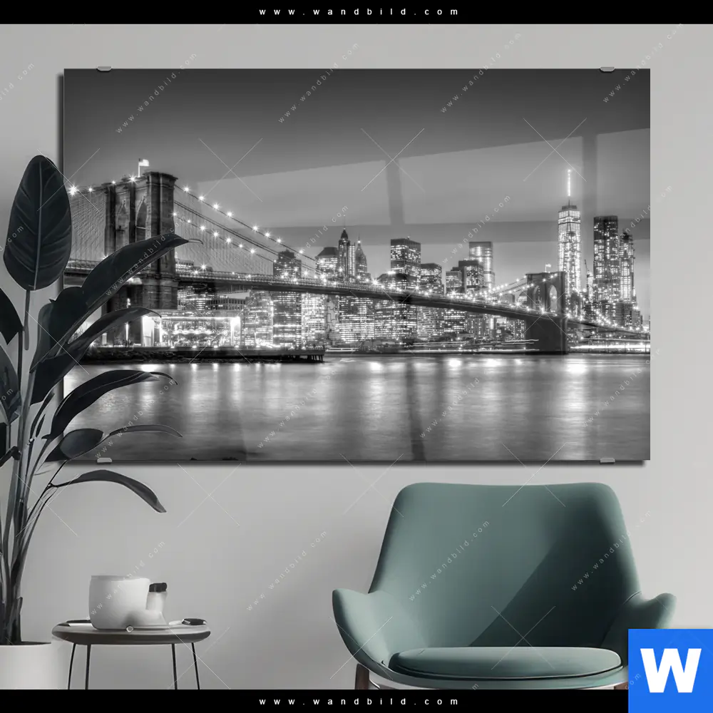 Acrylglasbild | Manhattan - Zeitlose Skyline | Querformat