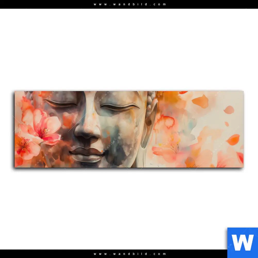 Acrylglasbild | Meditativer Buddha in Blumen | Panorama - Image 2