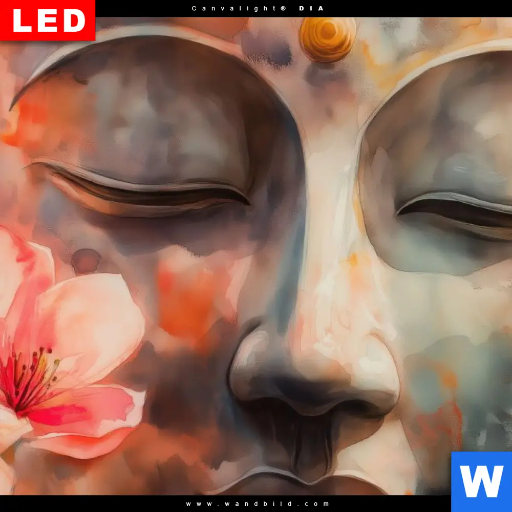 Acrylglasbild | Meditativer Buddha in Blumen | Panorama - Image 4