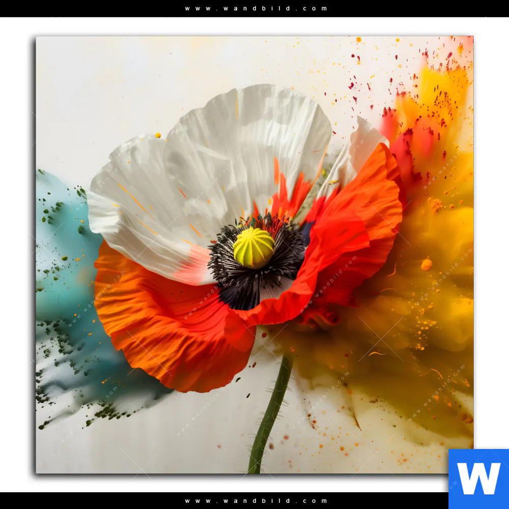Acrylglasbild | Mohnblume im Farbnebel | Quadrat - Image 2