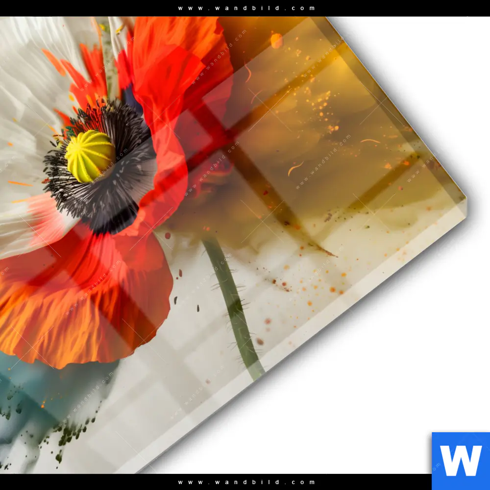 Acrylglasbild | Mohnblume im Farbnebel | Quadrat - Image 3