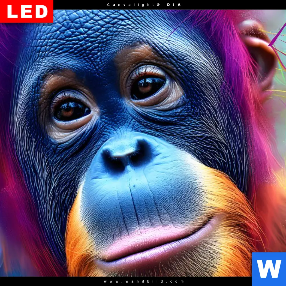 Acrylglasbild | Orang-Utan in Regenbogenfarben | Panorama - Image 4
