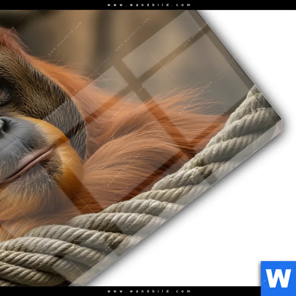 Acrylglasbild | Orang-Utan mit sanftem Blick | Querformat - Image 3