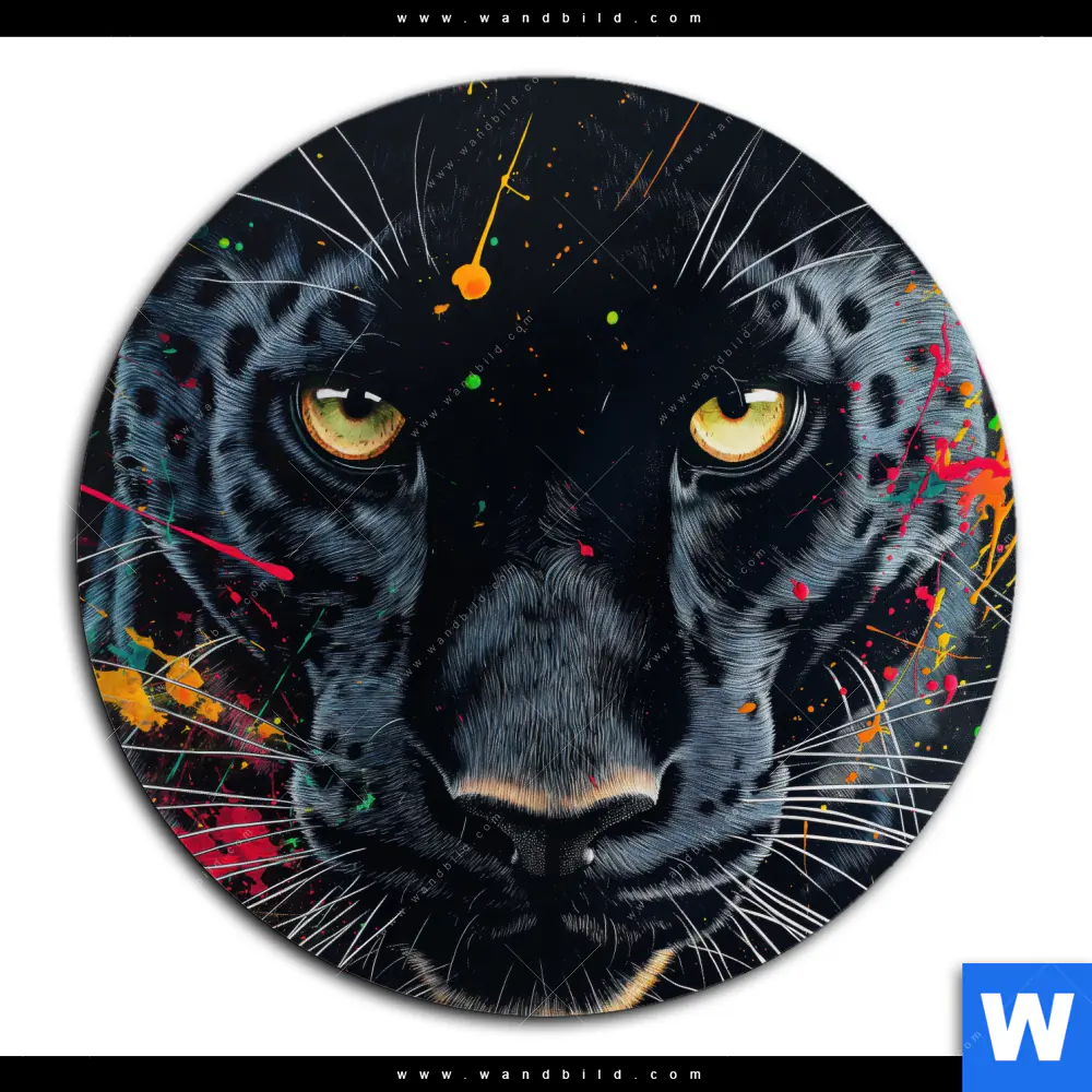 Acrylglasbild | Panther Farbexplosion | Rund - Image 2