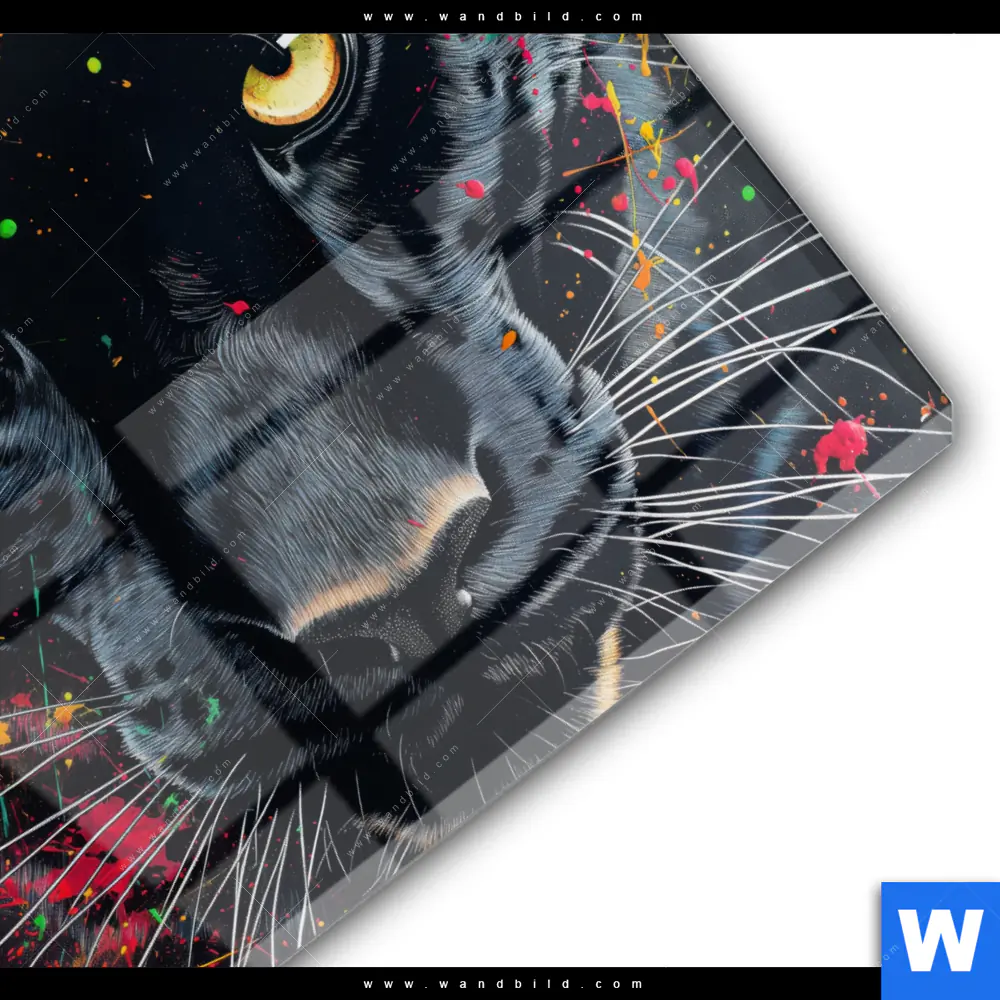 Acrylglasbild | Panther Farbexplosion | Rund - Image 3