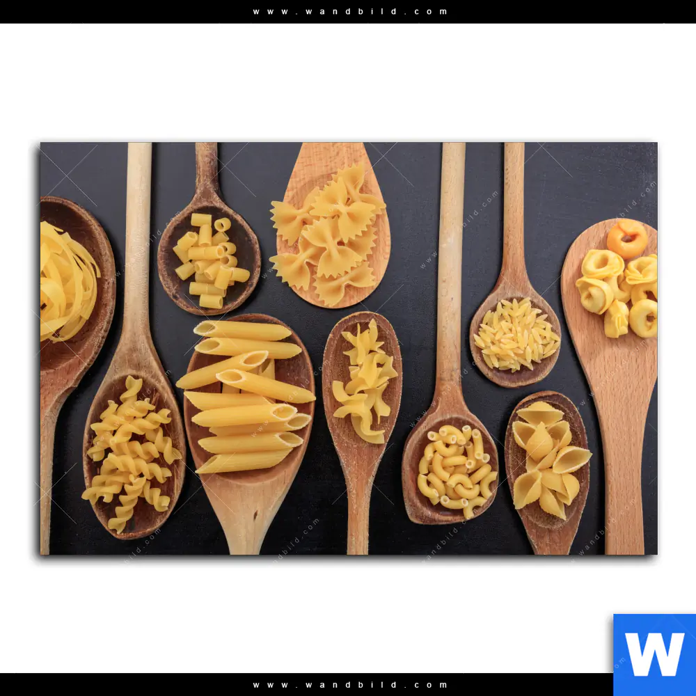 Acrylglasbild | Pasta auf Löffeln | Querformat - Image 2
