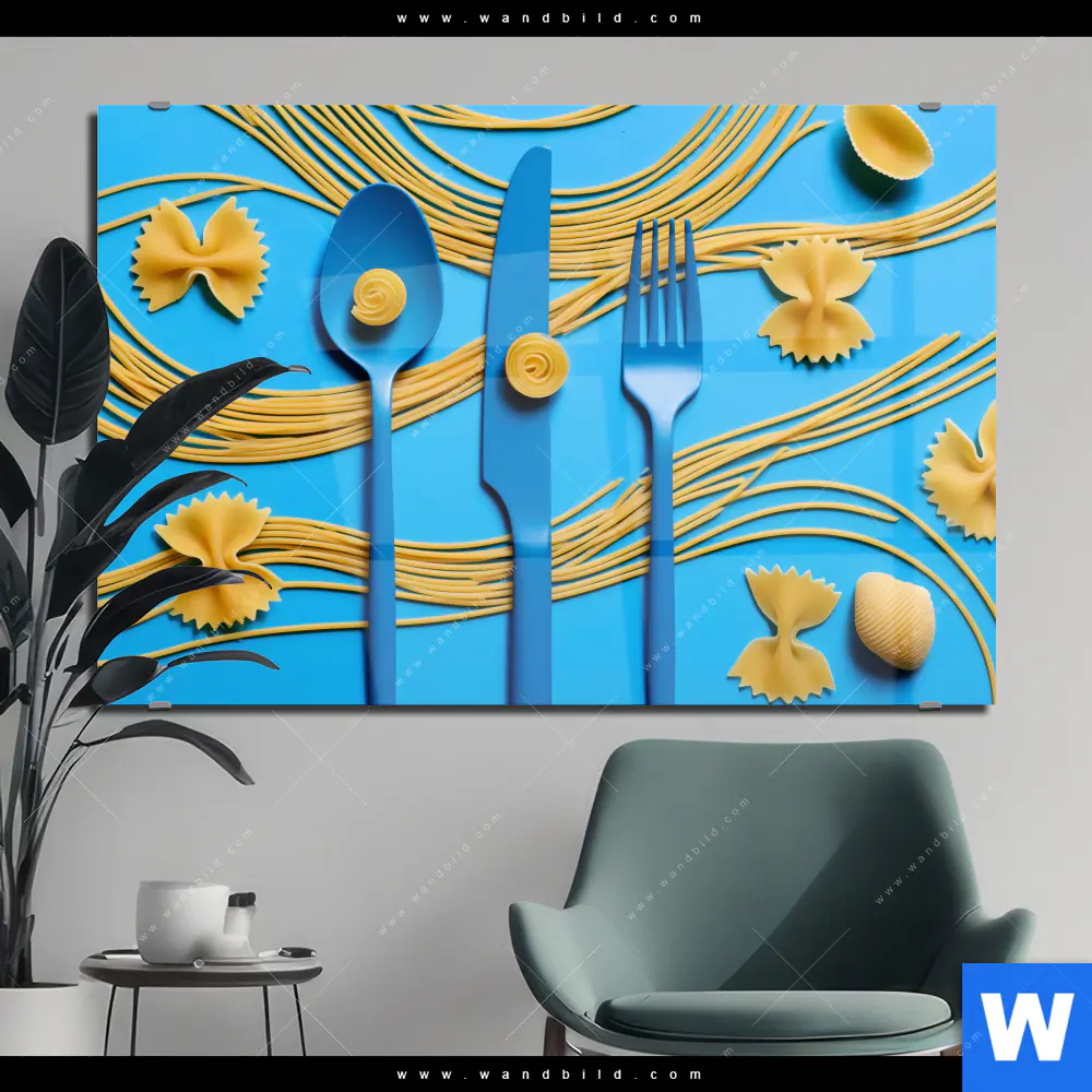 Acrylglasbild | Pasta-Design - Moderne Küchenkunst | Querformat