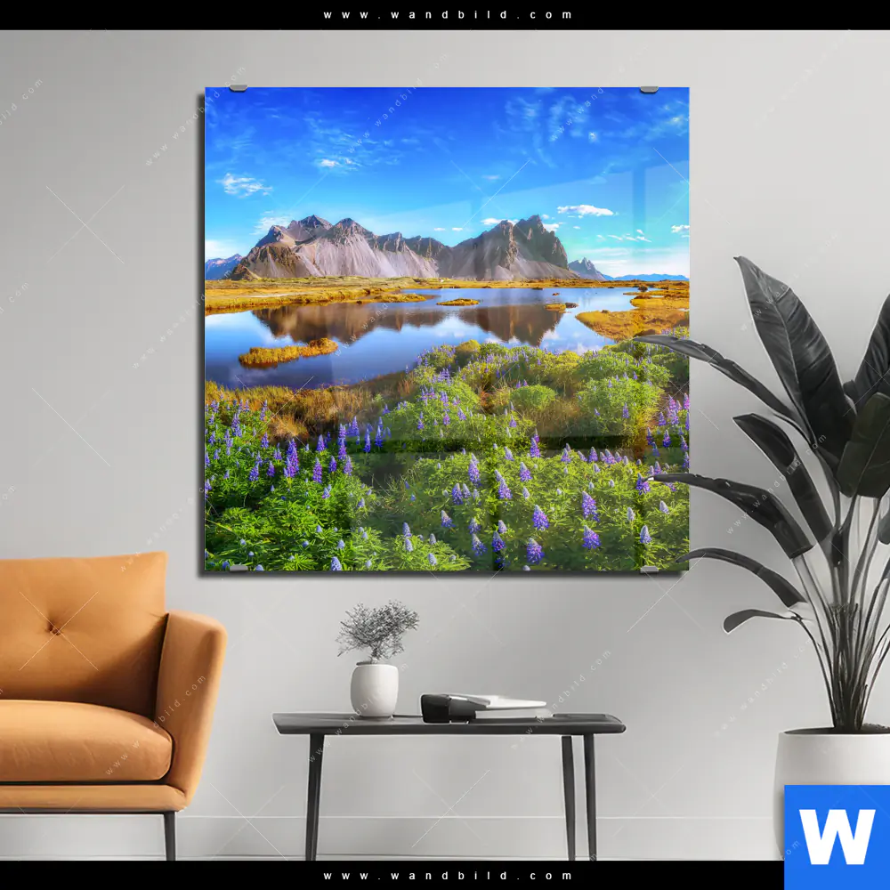 Acrylglasbild | Schöner Tag in Island | Quadrat
