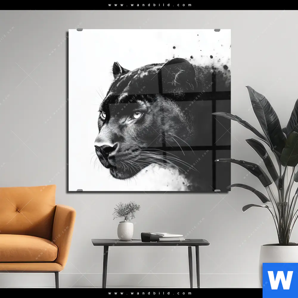 Acrylglasbild | Schwarzer Panther | Quadrat