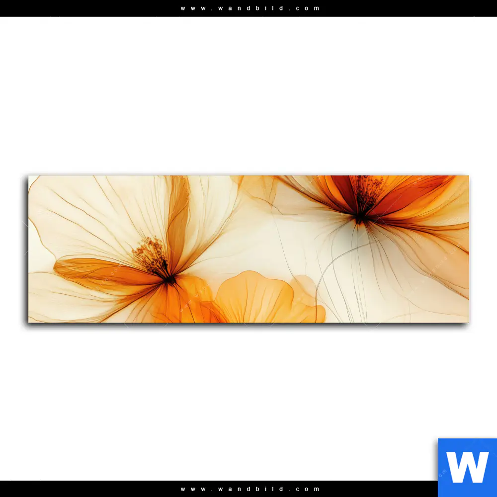 Acrylglasbild | Zarte Blüten in Orange | Panorama - Image 2