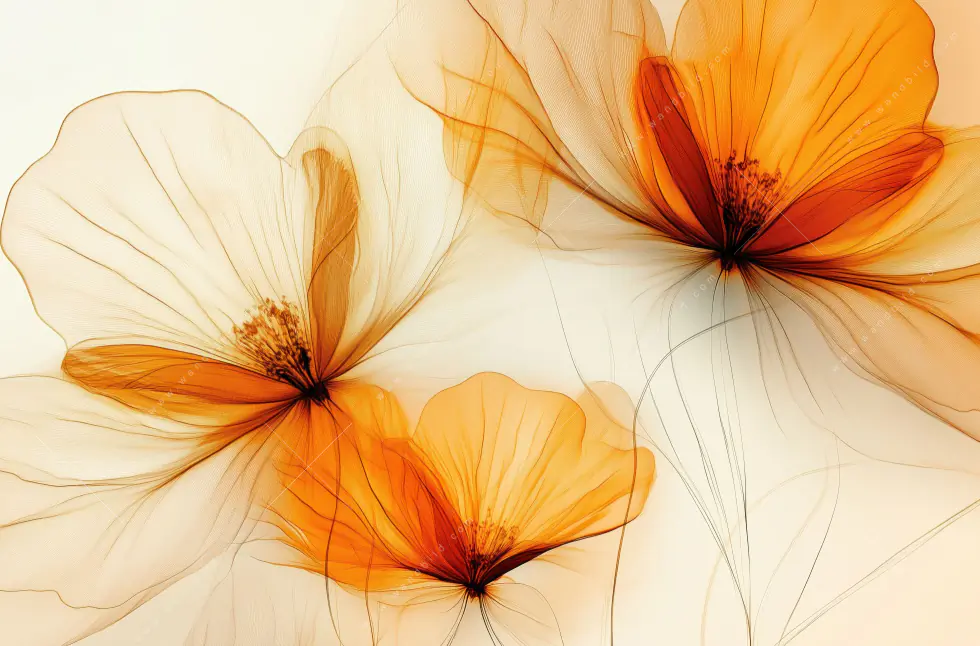 Acrylglasbild | Zarte Blüten in Orange | Panorama - Image 5