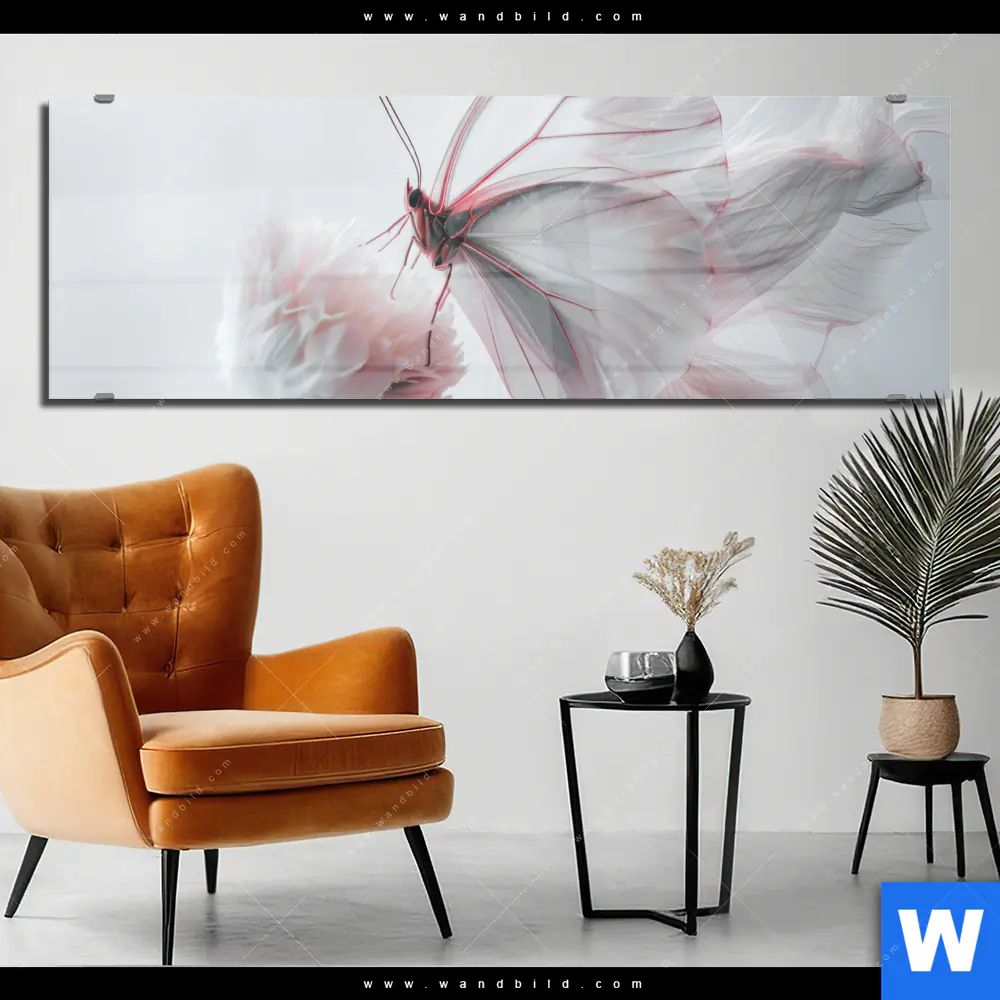 Acrylglasbild | Zarter Schmetterling | Panorama