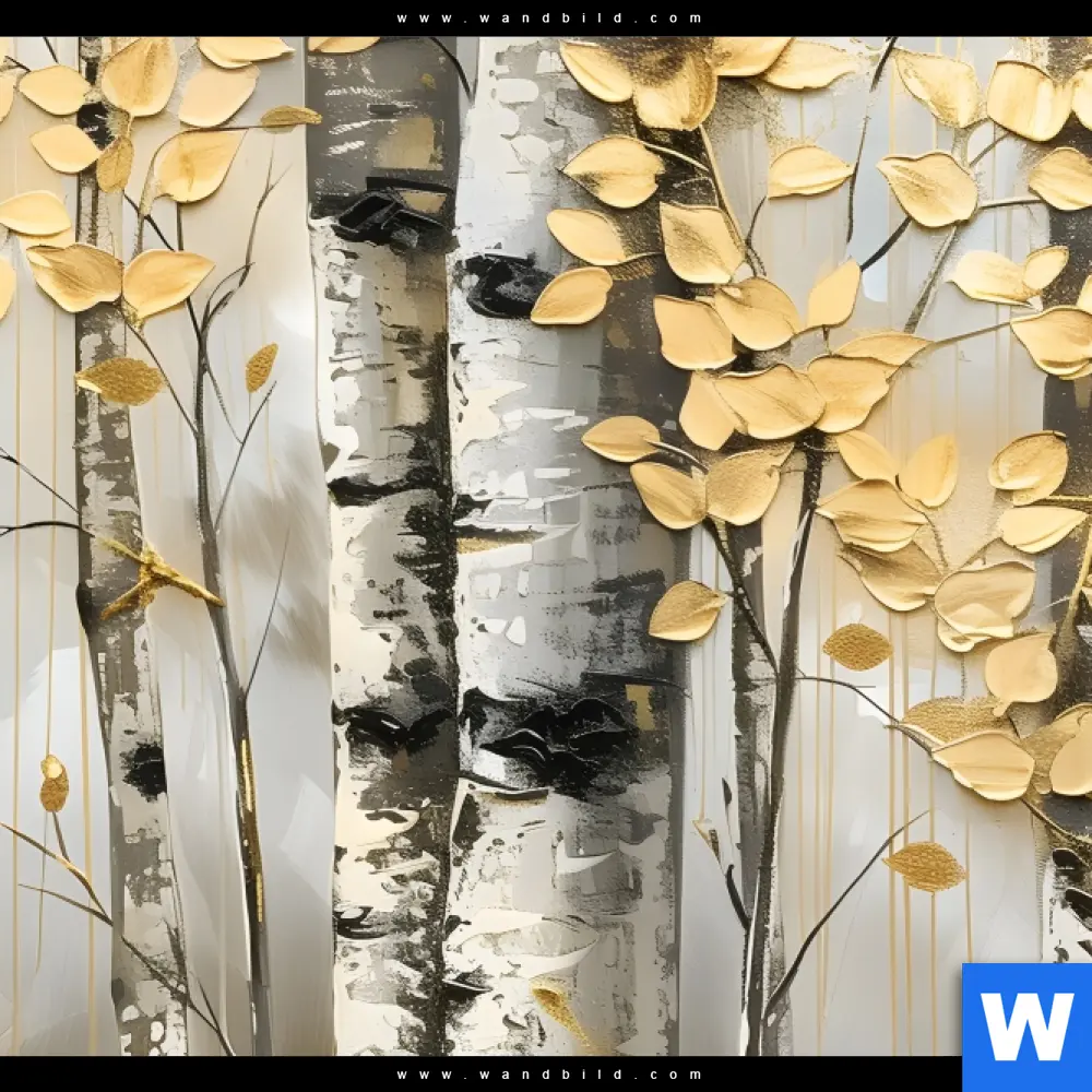 Alu-Dibond Bild | Abstrakter Birkenwald | Rund - Image 4