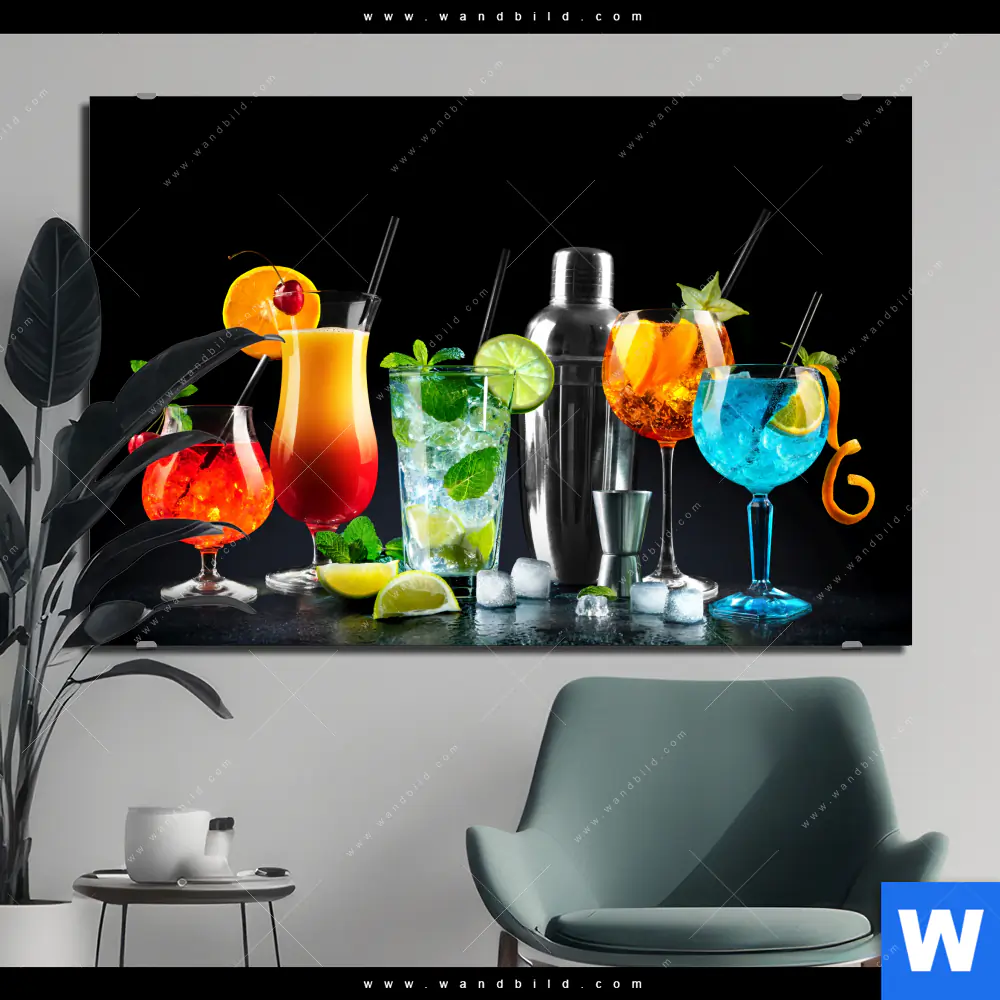 Alu-Dibond Bild | Bunte Cocktailträume | Querformat