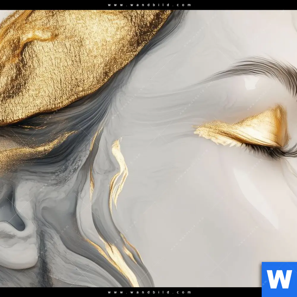 Alu-Dibond Bild | Die Frau - Goldene Aura | Schmal - Image 4