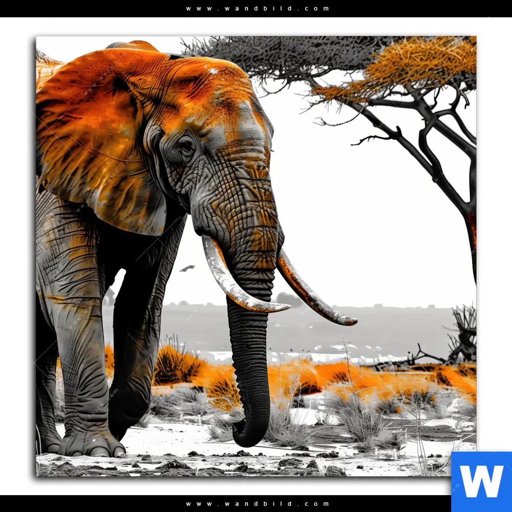Alu-Dibond Bild | Elefant - Kraft der Wildnis | Quadrat - Image 2