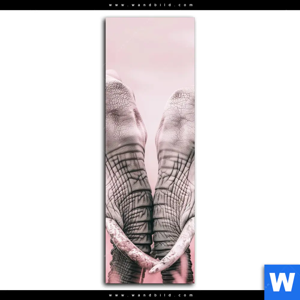 Alu-Dibond Bild | Elefanten - Harmonie in Pastell | Schmal - Image 2