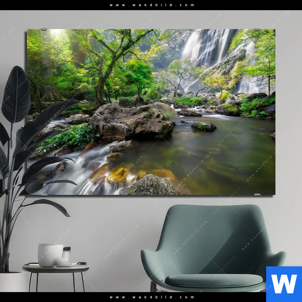 Alu-Dibond Bild | Felsenbach im Regenwald | Querformat