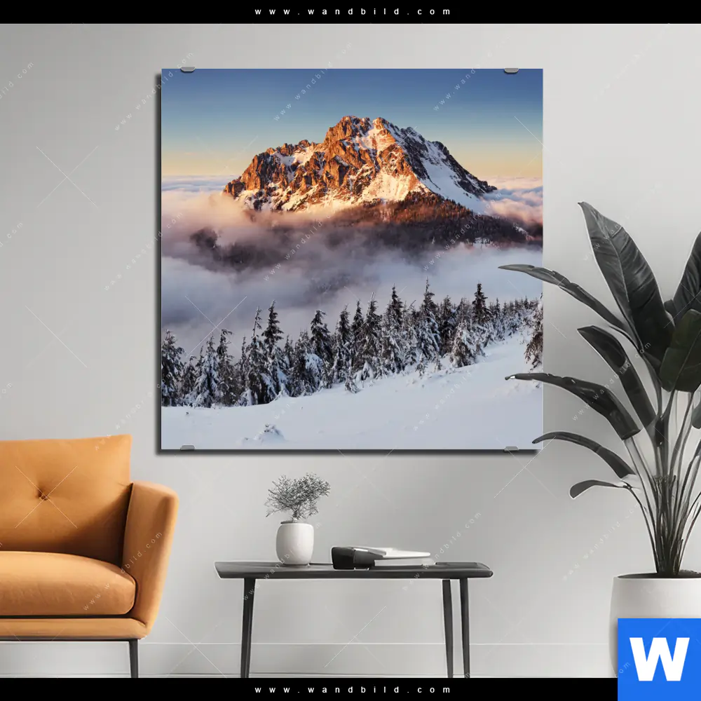 Alu-Dibond Bild | Gipfel über den Wolken | Quadrat