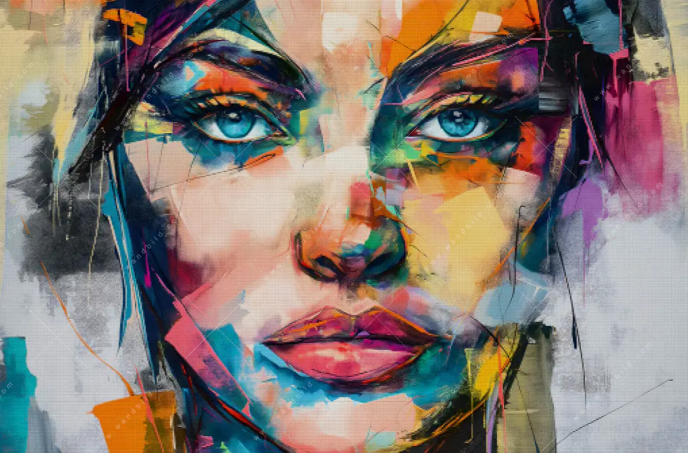 Alu-Dibond Bild | Loretta - Abstrakt Patchwork Art | Quadrat - Image 5