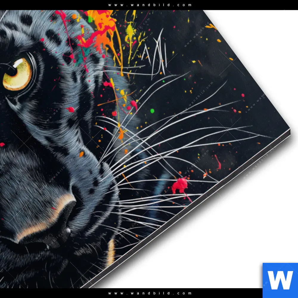 Alu-Dibond Bild | Panther Farbexplosion | Querformat - Image 3