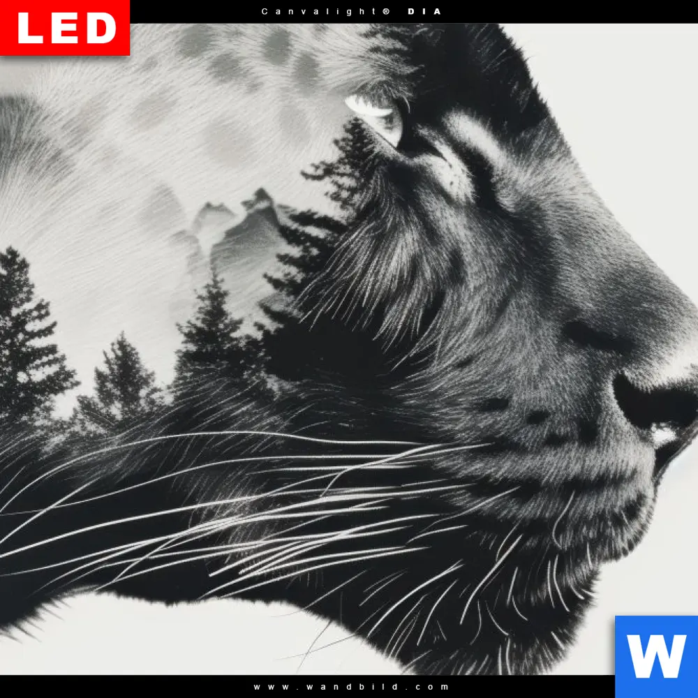 Alu-Dibond Bild | Panther - Natur im Schatten | Querformat - Image 4