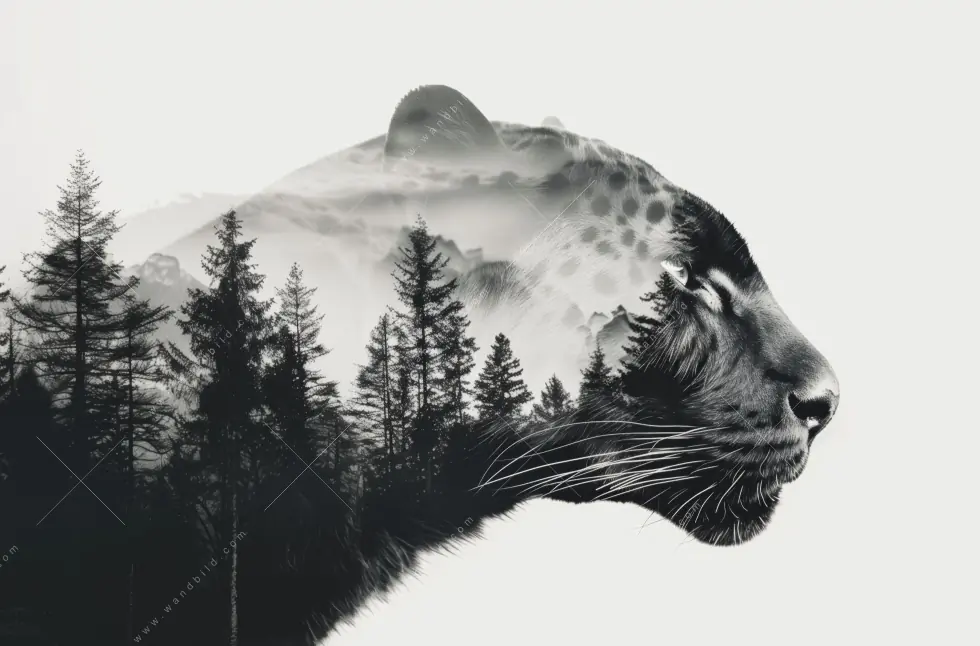 Alu-Dibond Bild | Panther - Natur im Schatten | Querformat - Image 5