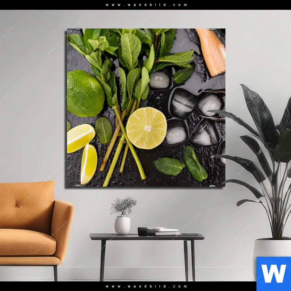 Alu-Dibond Bild | Perfekte Zutaten für Cocktails | Quadrat