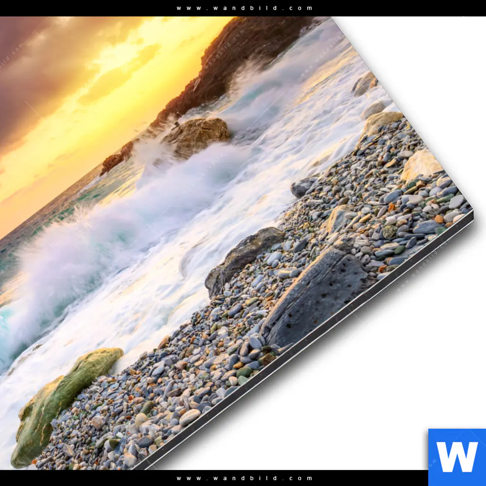 Alu-Dibond Bild | Wellen im Abendlicht | Quadrat - Image 3