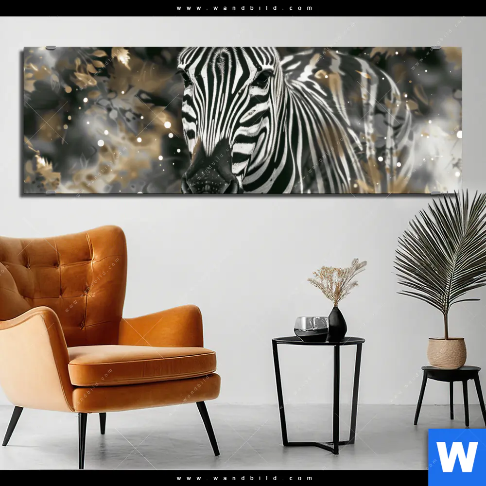 Alu-Dibond Bild | Zebra - Eleganz in Streifen | Panorama