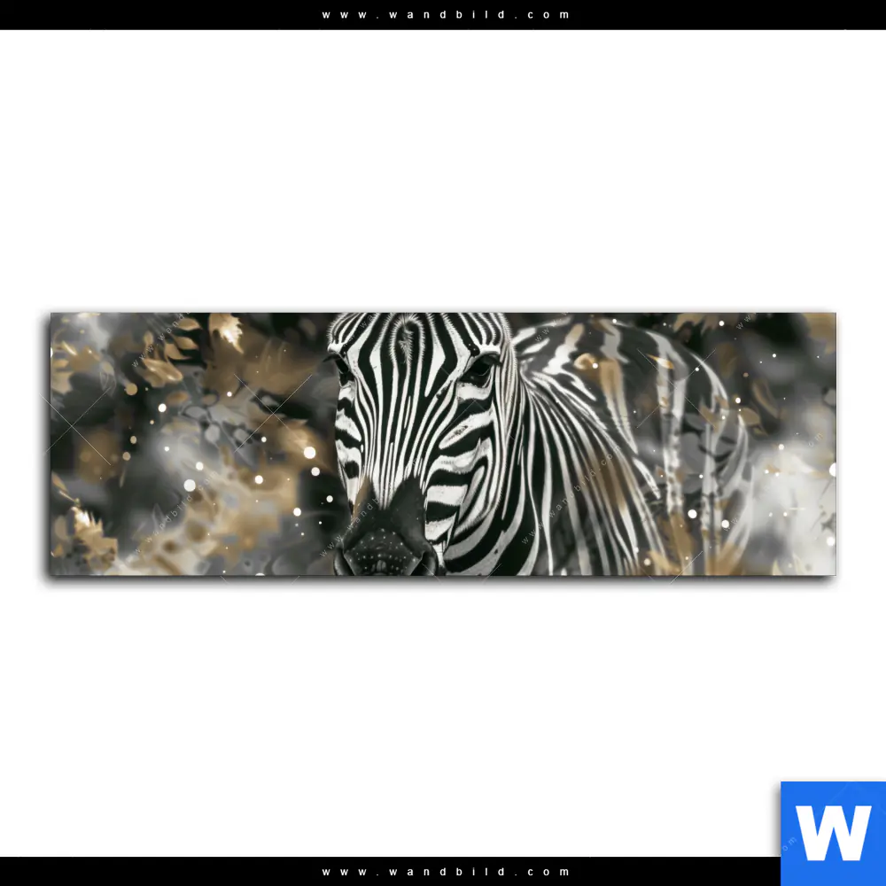 Alu-Dibond Bild | Zebra - Eleganz in Streifen | Panorama - Image 2