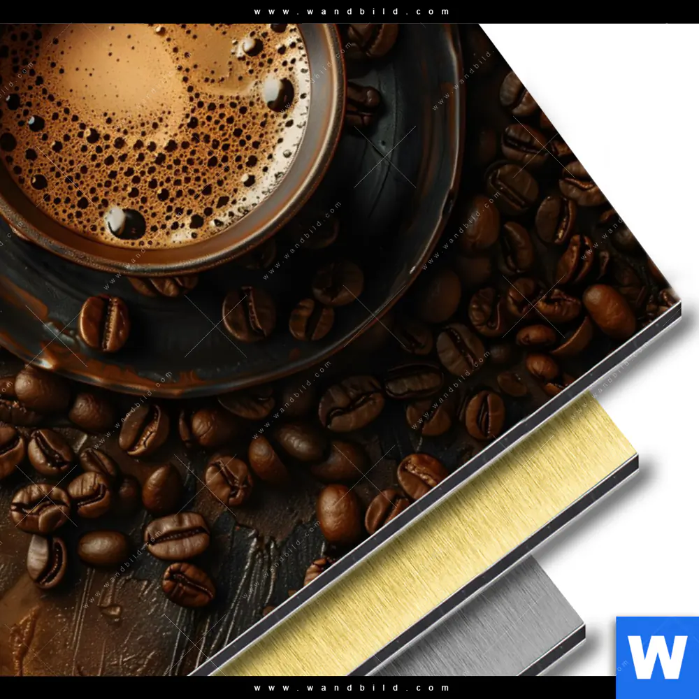 Aluminiumbild gebürstet | Aromatischer Kaffeetraum | Querformat - Image 3