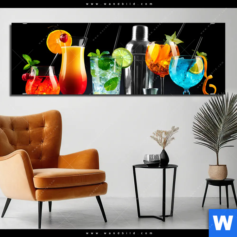 Aluminiumbild gebürstet | Bunte Cocktailträume | Panorama